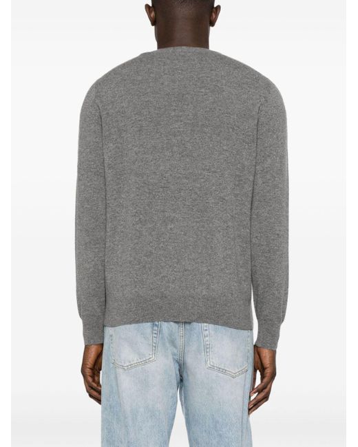 Canali Gray Crew-neck Cashmere Jumper for men