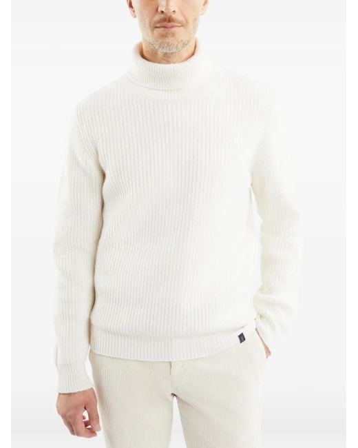 Fay White Virgin-Wool Jumper for men