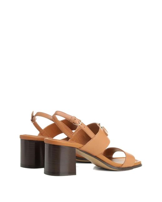 Ferragamo Natural Gancini Leather Sandals