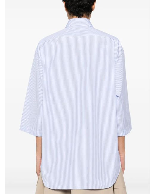 Camicia A Righe di Moschino in White