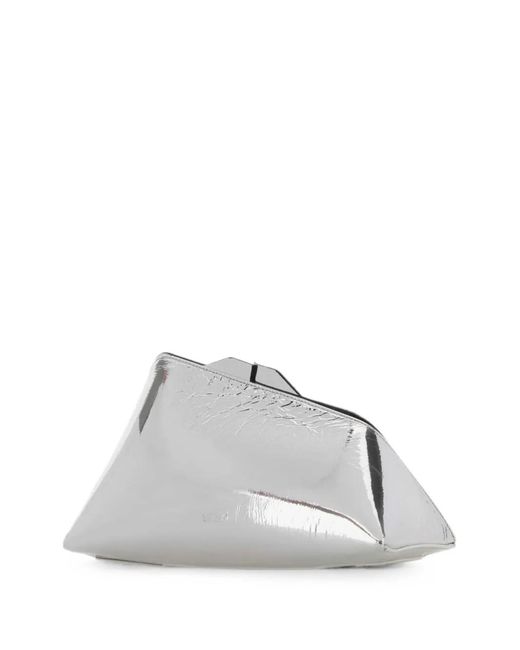 The Attico White 8.30 Pm Leather Clutch Bags