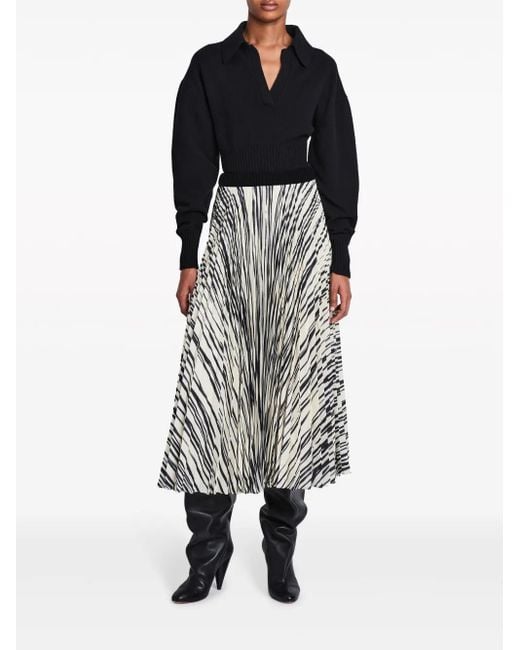 Proenza Schouler White Korine Chiffon-Crepe Pleated Skirt