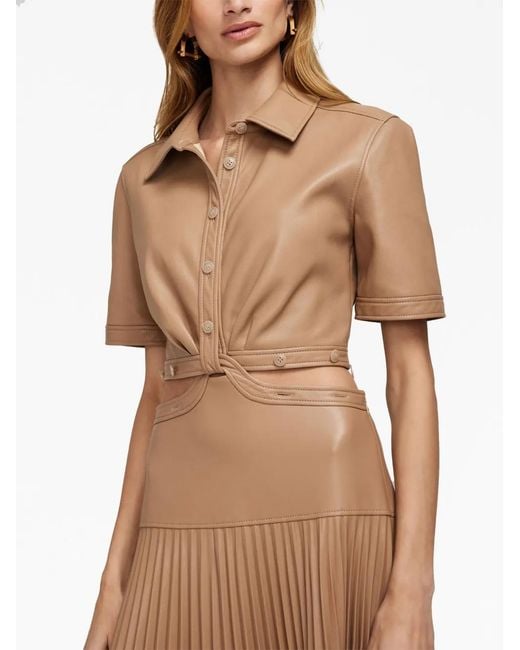 Jonathan Simkhai Natural Maritza Cut-Out Detail Shirtdress