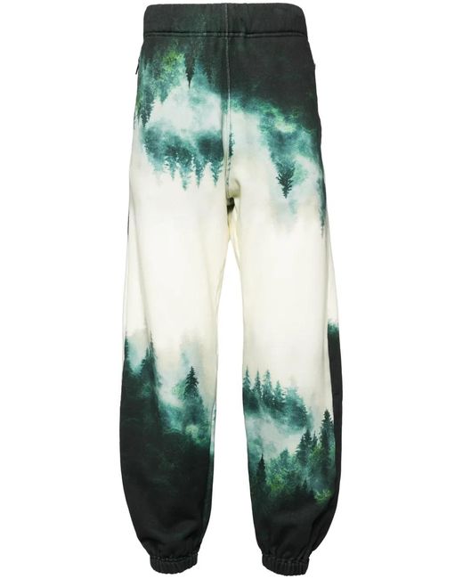 Undercover Green Graphic-Print Track Pants for men