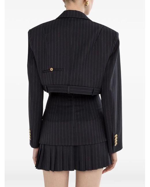 Nissa Black Pinstripe Cropped Blazer