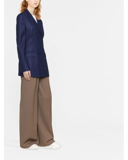 Stella McCartney Blue Double-Breasted Wool Blazer