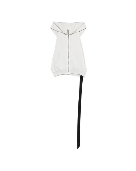 Rick Owens White Drkshdw Zip-Up Sweatshirt