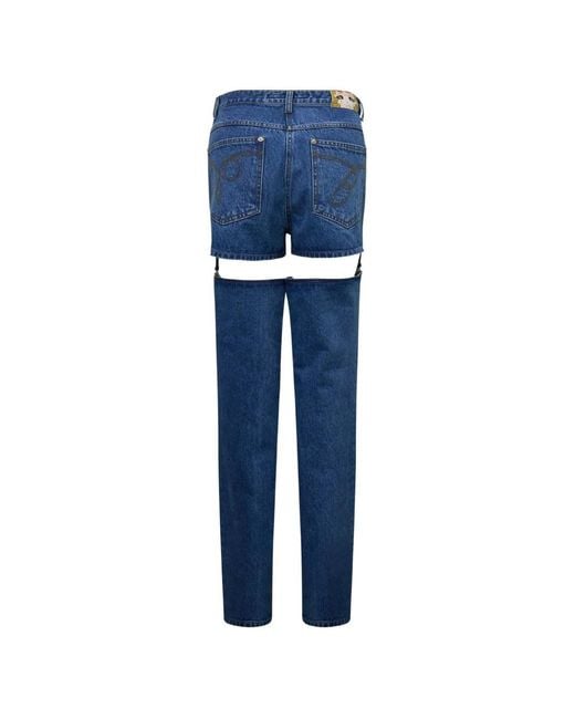 Pushbutton Blue Detachable Garter Jeans