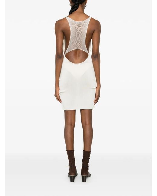 Isa Boulder White Cowl-Neck Mini Dress