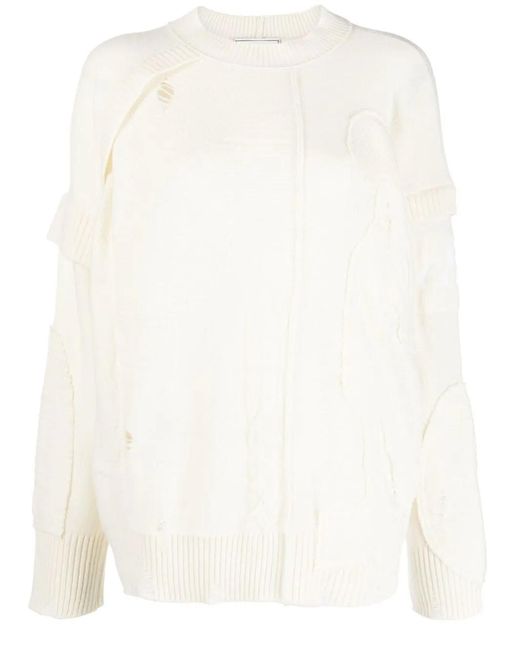 Iceberg White Asymmetric Ripped Jumper