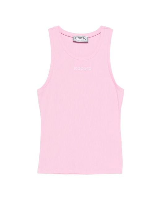 Iceberg Pink Ribbed Top