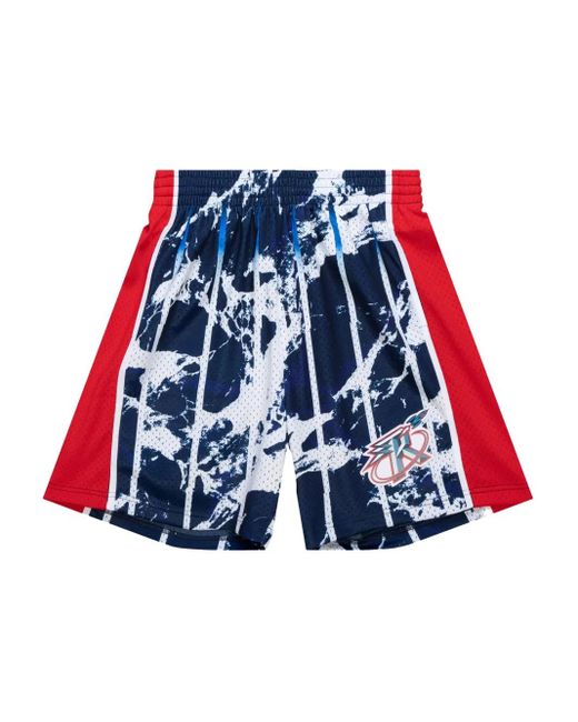 Mitchell & Ness Red Nba Houston Rockets 1996 Team Marble Swingman Shorts for men