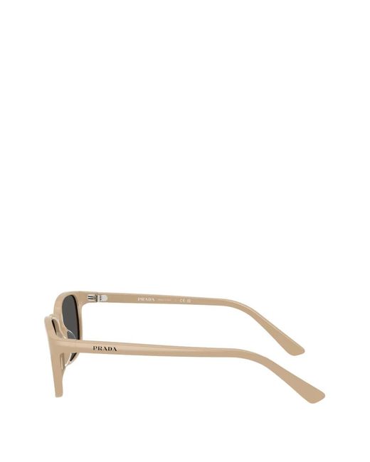 Prada Gray Rectangular-Frame Sunglasses