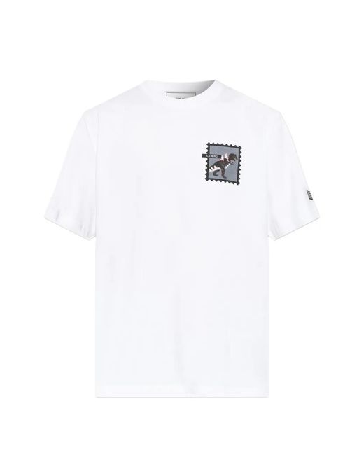 Iceberg White Graphic-Print Cotton T-Shirt for men