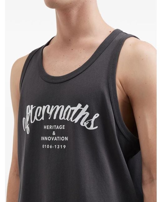 AFTERMATHS Gray Logo-Print Tank Top for men