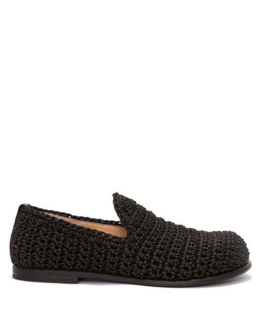 J.W. Anderson Black Crochet Mocassin Loafers for men