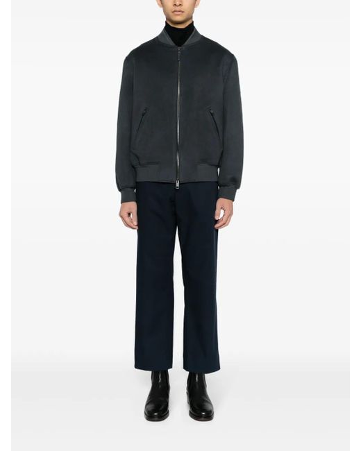 Brioni Gray Brushed-Effect Bomber Jacket for men
