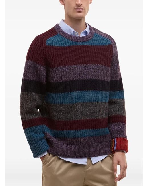 Barbour Blue Striped Wool Sweater for men
