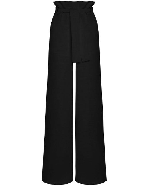 UMA | Raquel Davidowicz Black Spirulina Wide-leg Trousers