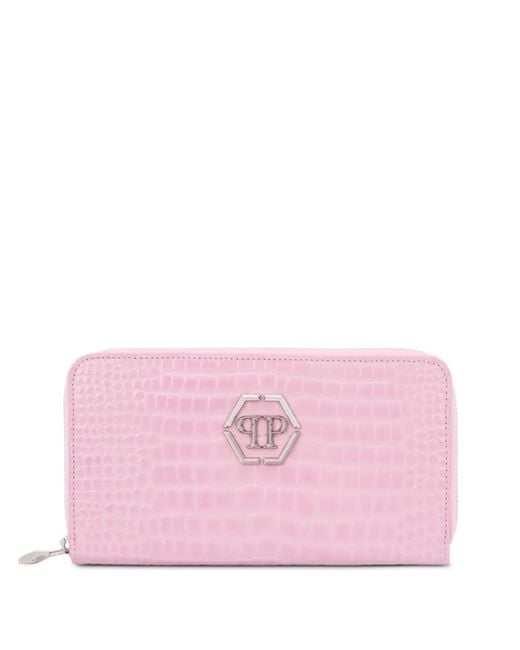 Philipp Plein Pink Zip-Around Wallet