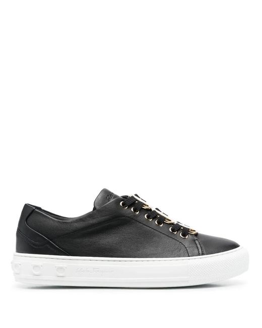 Ferragamo Black Nadine Lace-Up Sneakers