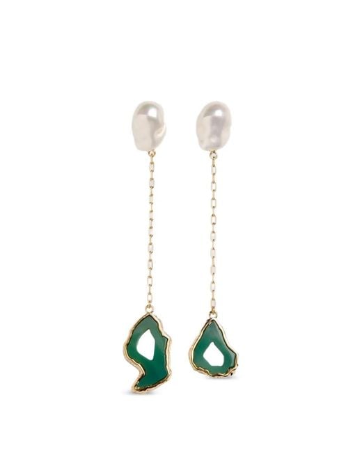 Erdem White Stone-Drop Earrings