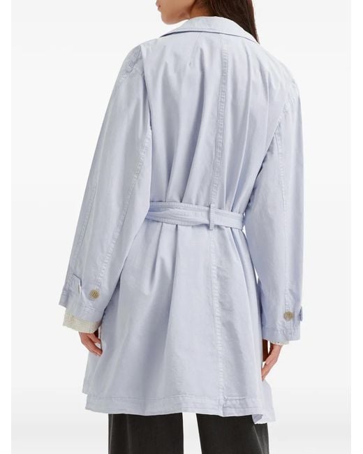 Low Classic Gray Manteau Croisé À Taille Ceinturée