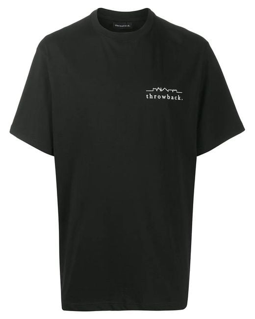 Throwback. Black Logo-Print Boxy T-Shirt for men