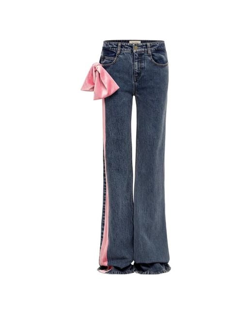 Hellessy Blue Bentley Bow-Detail Jeans