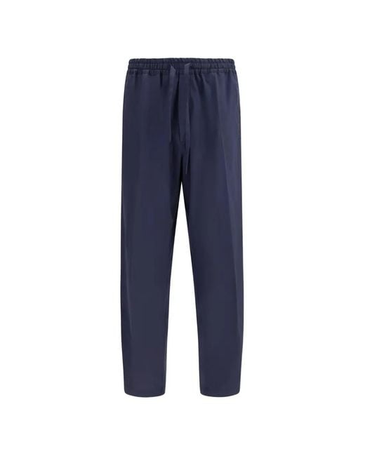 Umit Benan Blue Julian Drawstring-Fastening Trousers for men