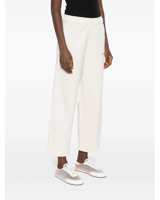 New Balance White Logo-Embroidered Sweatpants