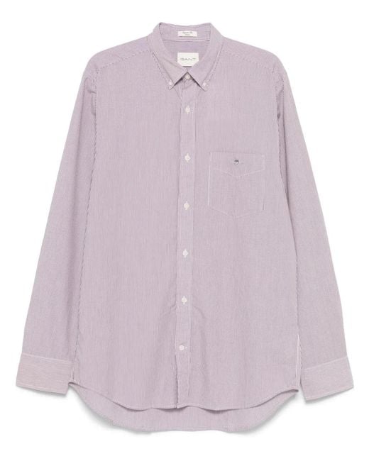 Gant Gestreept Overhemd in het Purple voor heren