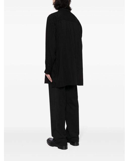 Camisa a paneles con botones Yohji Yamamoto de hombre de color Black