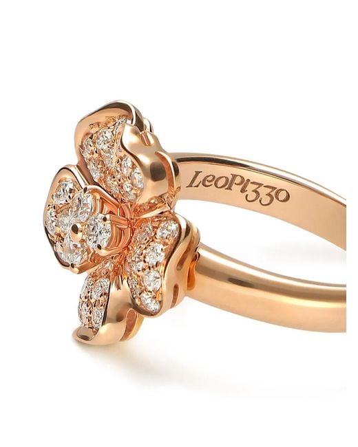 Leo Pizzo White 18Kt Rose Flora Diamond Ring