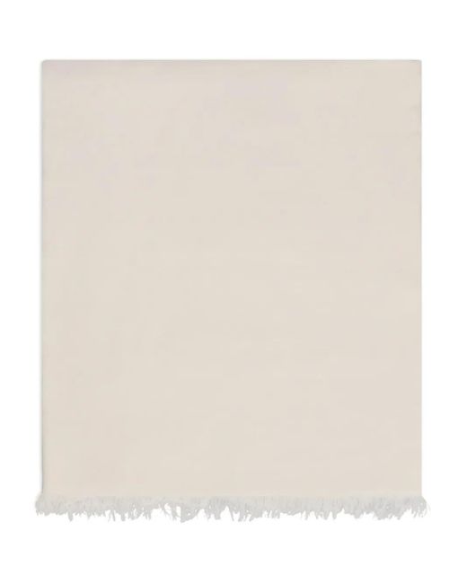 Max Mara Natural Fringed Stole Scarf