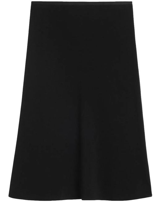 AMI Midi-Rok Van Crêpe in het Black