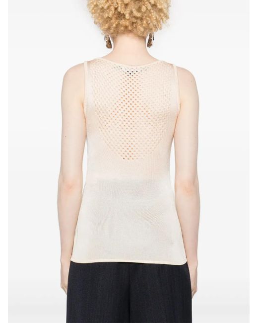 Rabanne Natural Bead-Embellished Knitted Top