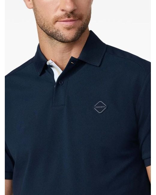 Polo Con Solapa A Rayas Hackett de hombre de color Blue
