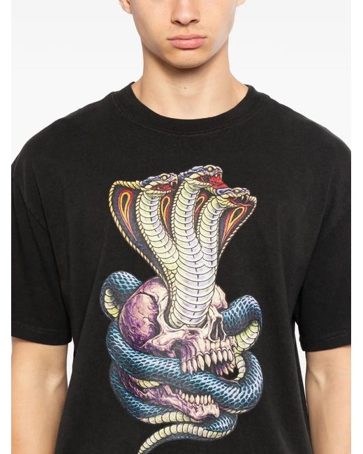 Melt Black Graphic-Print T-Shirt for men