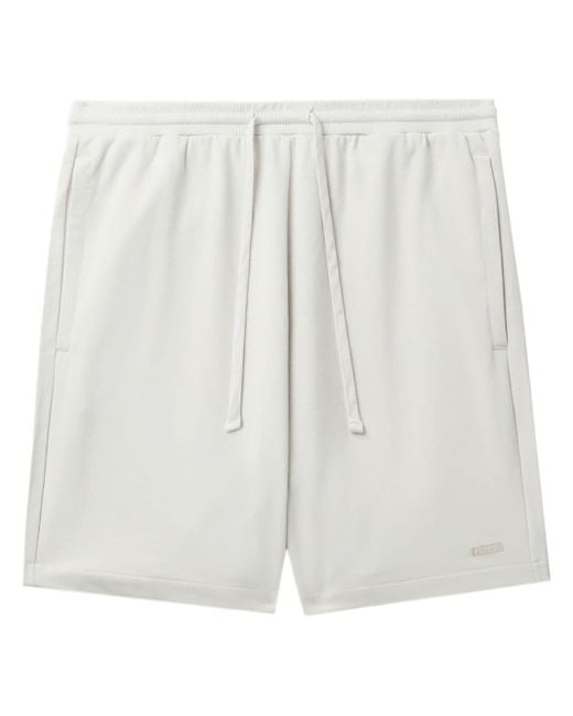 Izzue White Cotton Track Shorts for men