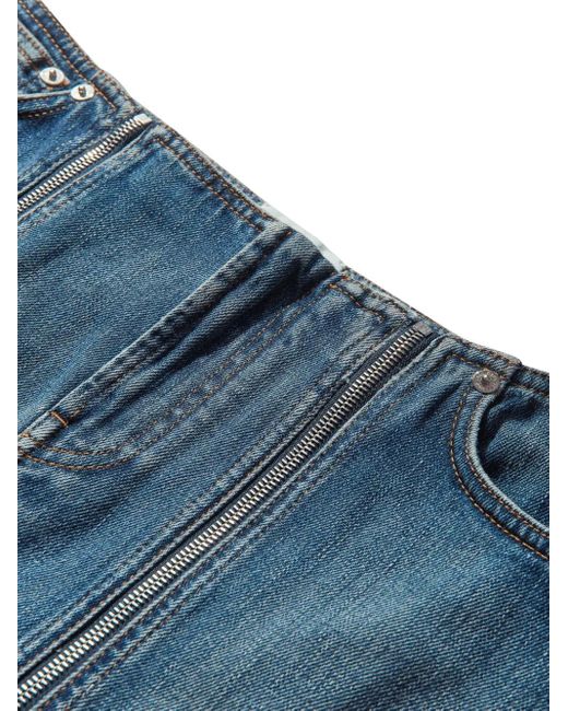 Jean Paul Gaultier Denim Mini-Rok Met Ritsdetail in het Blue