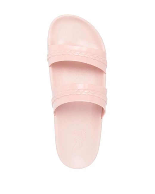 Ancient Greek Sandals Pink Meli Double-Strap Slides