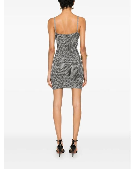 Robe Courte À Motif Zébré En Jacquard Jacquemus en coloris Gray