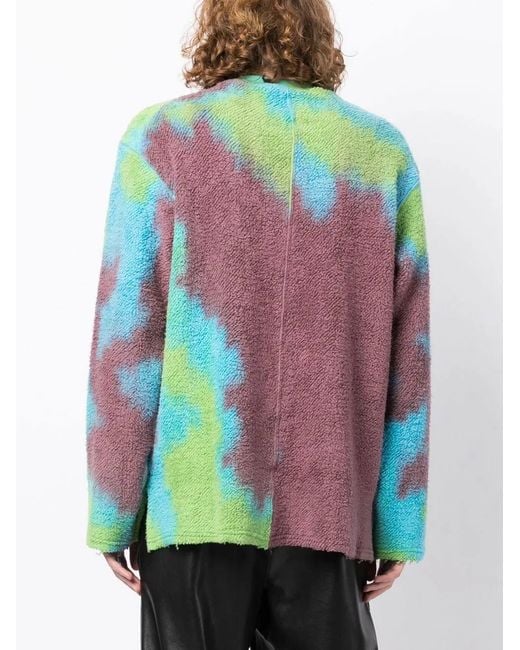 Song For The Mute Purple Abstract-Pattern Print Jumper for men