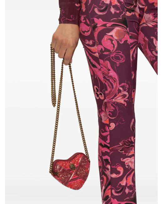 Kurt Geiger Red Micro Heart Paisley-Print Mini Bag
