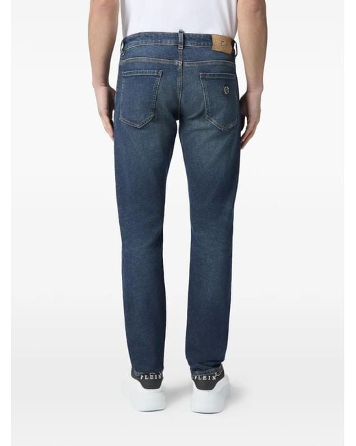 Philipp Plein Blue Super Straight Jeans for men