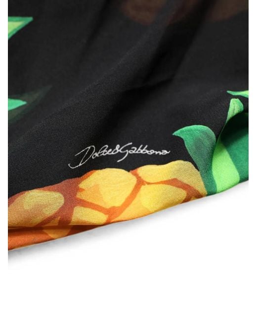 Dolce & Gabbana Green Pineapple-Print Mini Dress