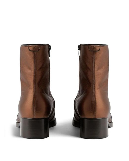 DSquared² Brown Metallic-Effect Leather Boots for men