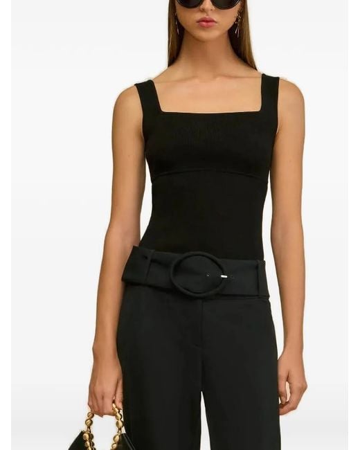 Cult Gaia Black Levi Square Neck Top