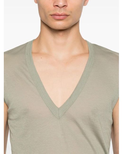 T-Shirt Con Scollo A V di Rick Owens in Gray da Uomo